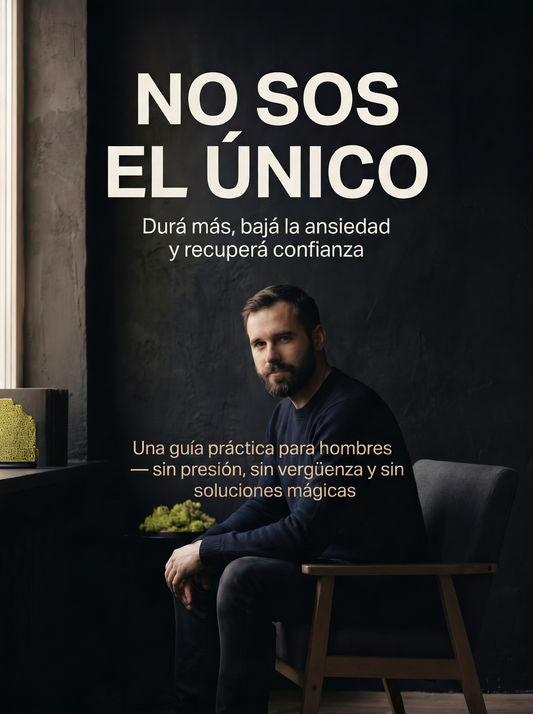 Reset Masculino — Guía “No sos el único” + método práctico para durar más, bajar la ansiedad de rendimiento y recuperar confianza + 3 bonus